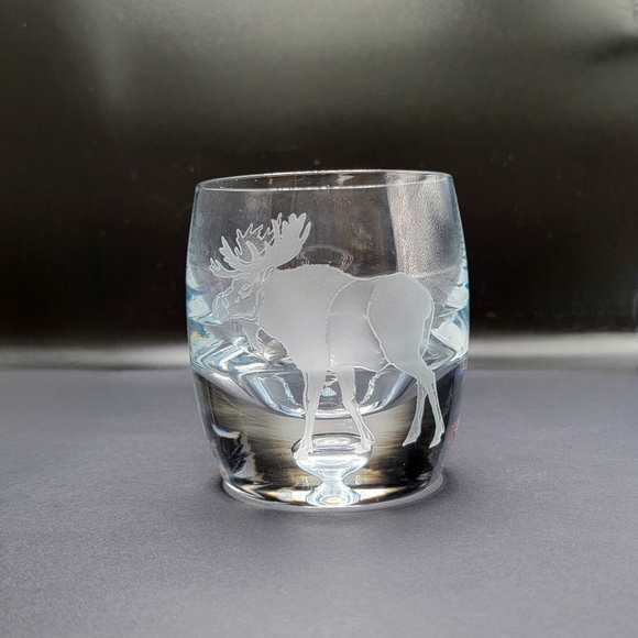 Coyle Other - Perry Coyle Etched Moose Artist Signed Glass